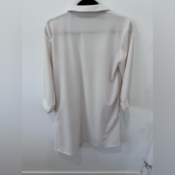 Cream Long Blazer with Pockets - Picture 7 of 8